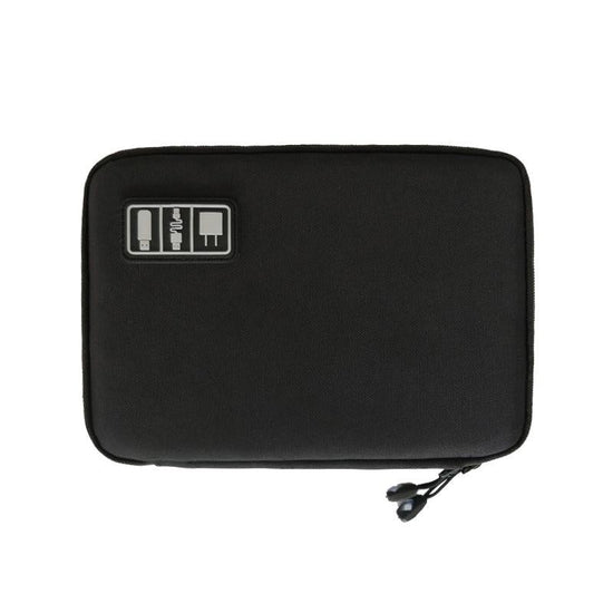 Portable Multifunctional u Disk Storage Bag for Mobile Phone Accessories - Black