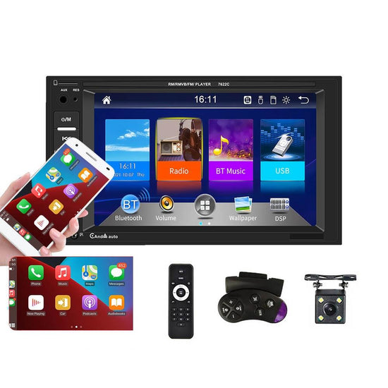 6.2 Inch Dual Spindle Hd Car Mp5 Player With Carplay - Standard + 4 Camera