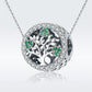 925 Sterling Silver Tree Of Life Diamond Pendant Set Style - Bead + Chain