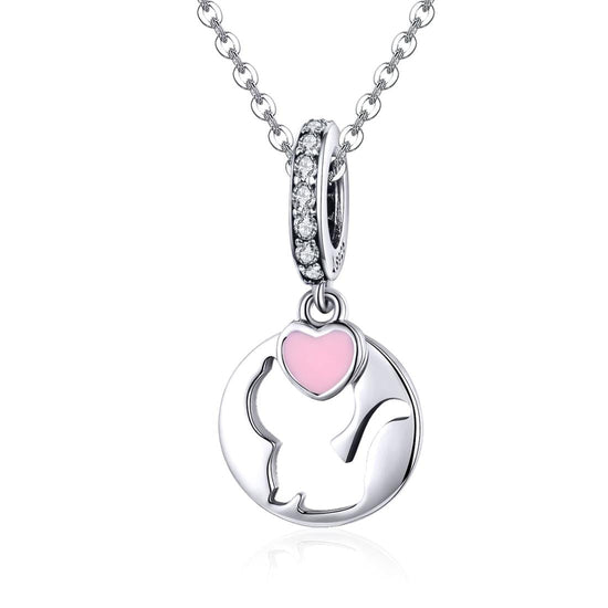 925 Sterling Silver Cat Pendant For Diy Bracelets & Necklaces Style - Pendent + Chain