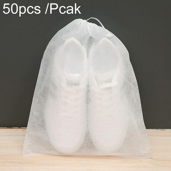 Thickened Non Woven Shoe Storage Bag Portable & Sunscreen - 50Pcs /Pack 32X38Cm Middle