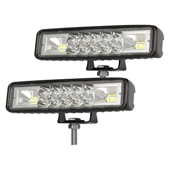 2 Pcs Car 6 Inch Dual - Row Mixed Light Strip Lamp Floodlight & Spotlight Work Light