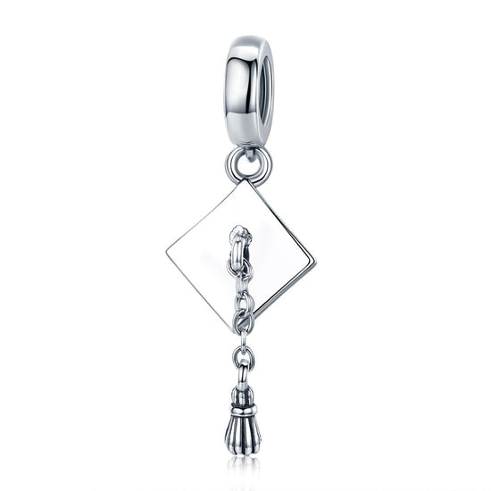 925 Sterling Silver Bachelor Cap Pendant For Bracelet Or Necklace