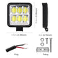 Car Square Work Light With 6 Cob Lamp Beads