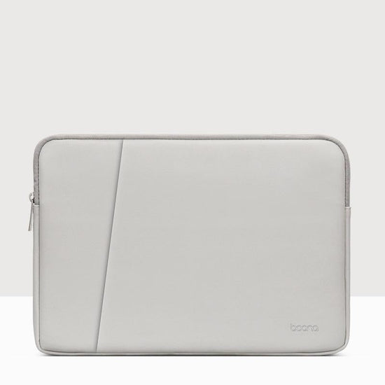 Double-Layer Leather Laptop Bag - 16 / 17 Inch - Gray