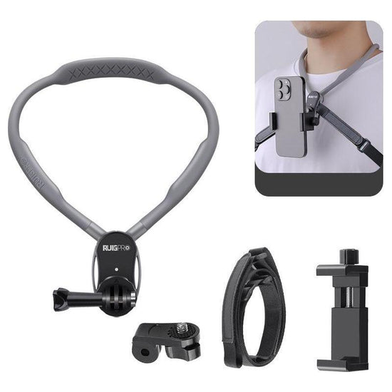 Flexible Neck Mount For Pov Viewing With Strap - With Phone Clamp & Adapter