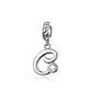 925 Sterling Silver Personalized Letter Pendant For Diy Bracelets & Necklaces Style - C