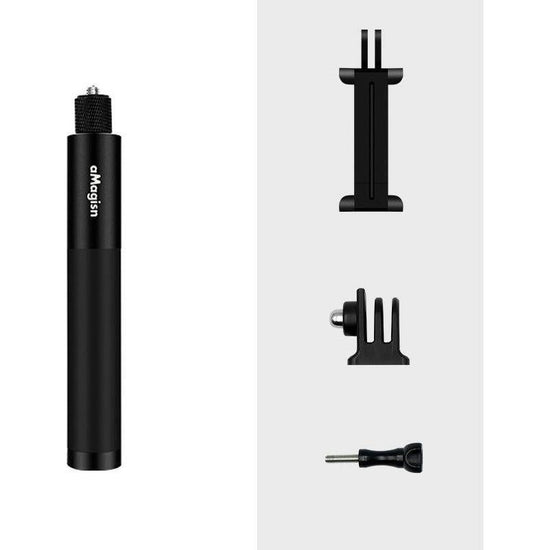 70Cm Straight Pull Selfie Stick For Sports Cameras With 3 Jaw Screw - Rod+1/4 Turn 3 Jaw+Screw+Phone Clip