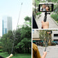 70Cm Straight Pull Selfie Stick For Sports Cameras With 3 Jaw Screw - Rod+1/4 Turn 3 Jaw+Screw+Phone Clip