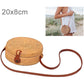 Handmade Rattan Bag With Buckle Bowknot Design Perfect For Autumn And Beach Days 20X20X8Cm