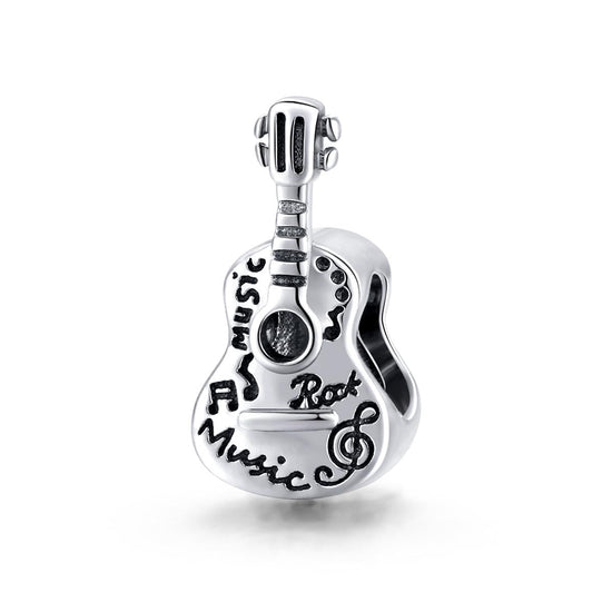 925 Sterling Silver Guitar Beads For Diy Bracelets & Necklaces