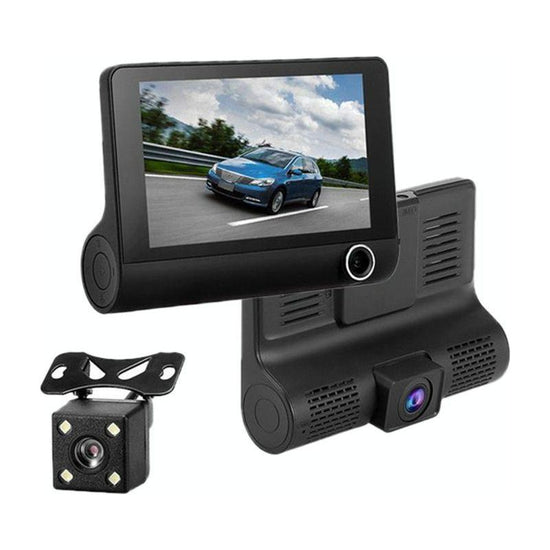 Hd 1080P Car Dvr With 3-In-1 Function And Wide Angle Night Vision - 4 Inch