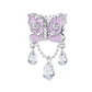 925 Sterling Silver Purple Butterfly Necklace Pendant For Diy Bracelets
