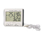Digital Thermometer Hygrometer with External Sensor - White