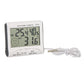 Digital Thermometer Hygrometer with External Sensor - White