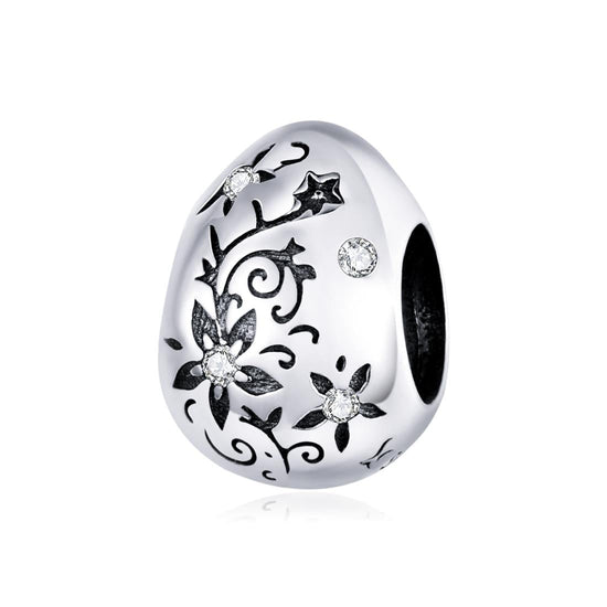 925 Sterling Silver Retro Easter Egg Diy Bracelet Beads