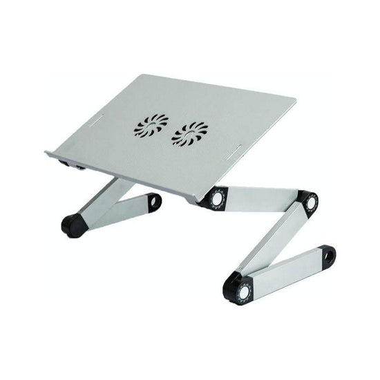 Foldable Laptop Desk With Fan & Mouse Board - Aluminum Alloy Height-Adjustable