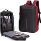 Anti-Theft Hard Shell Backpack For Men With Alloy Frame - Red