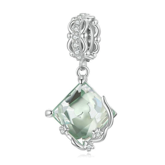 925 Sterling Silver Natural Flower Pendant For Diy Bracelet Style - Flower