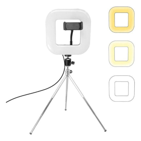 Dimmable Square Led Light With Tripod And Phone Holder