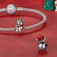 925 Sterling Silver Christmas Snowman Bracelet Beads