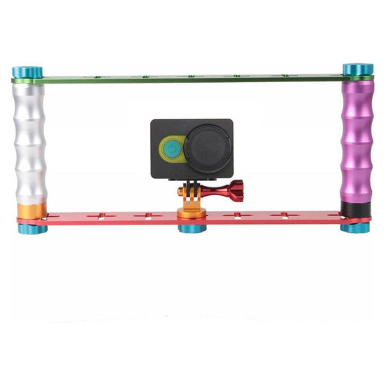 Aluminum Dual Grip Stabilizer For Action Cameras With Jaws Flex Clamp Mount