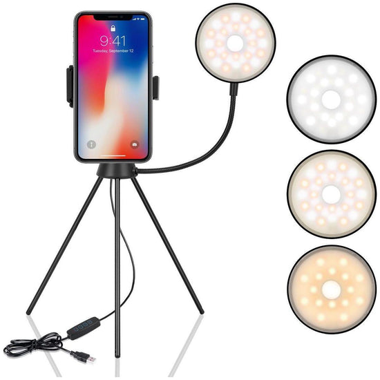 Dimmable Led Ring Lamp With Phone Tripod Stand