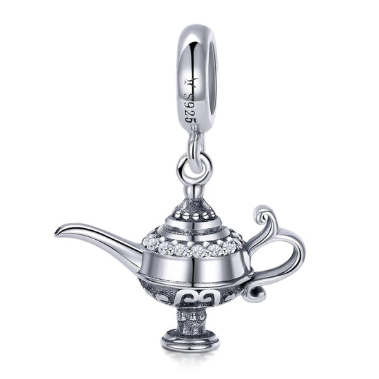 925 Sterling Silver Beaded Magic Lamp Bracelet Charm