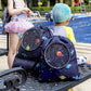 Blue Waterproof Drawstring Beach Bag L Size For Kids Wet & Dry Separation Shoulder Strap - Blue S