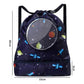Blue Waterproof Drawstring Beach Bag L Size For Kids Wet & Dry Separation Shoulder Strap - Blue S