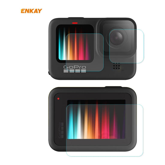 Enkay Hat Prince 3-In-1 Tempered Glass Film For Gopro Hero9 Camera Lens And Screen - 0.2Mm 9H 2.15D