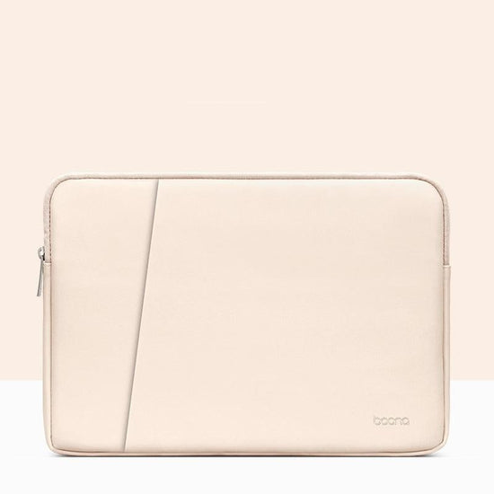 Double-Layer Leather Laptop Bag - Apricot - 11 / 12 Inch