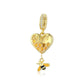 925 Sterling Silver Heart Honeycomb Bee Pendant For Bracelet Or Necklace