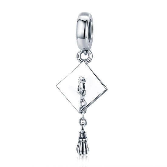 925 Sterling Silver Diy Bracelet Charm University Hat Beads