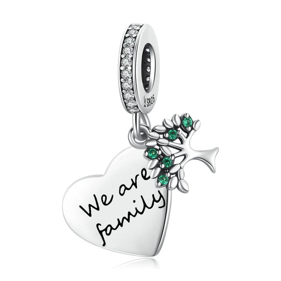 925 Sterling Silver Heart Tree Pendant For Bracelet Or Necklace