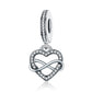 925 Sterling Silver Heart Diamond Pendant For Bracelet Or Necklace
