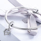 925 Sterling Silver Heart Diamond Pendant For Bracelet Or Necklace