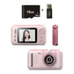 2.4 Hd Reversible Kids Camera + 16G Memory Card & Reader - Pink