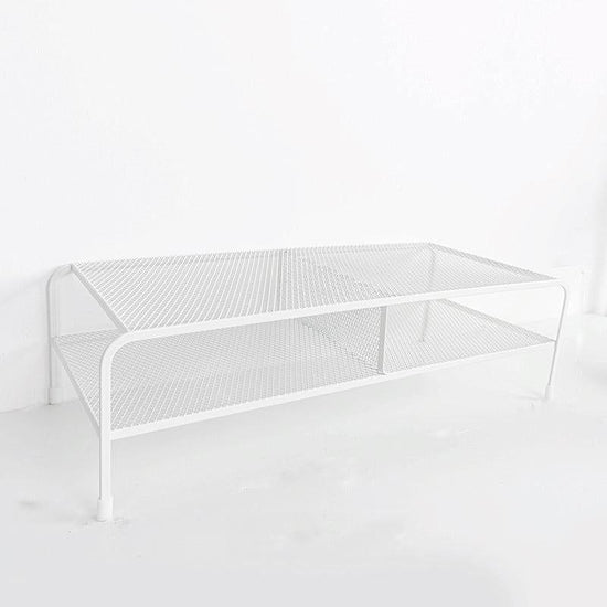 Desk Organizer Bracket For Elevated Computer Monitor - Wrought Iron - Deepen Dual Layer Split