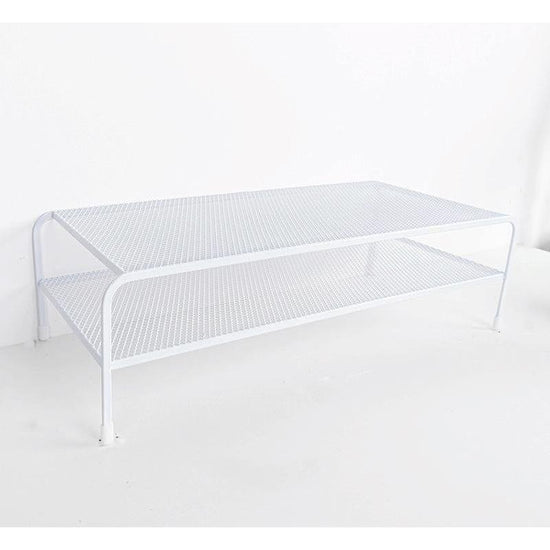 Desk Organizer Bracket For Elevated Computer Monitor - Wrought Iron - Deepen Dual Layer Split