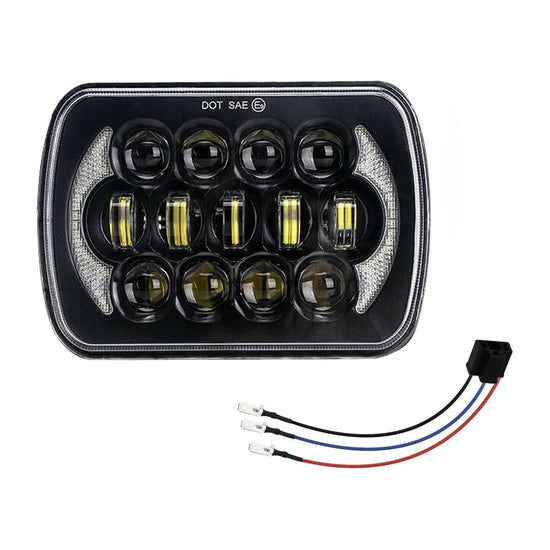 7 Inch 5X7 / 7X6 H4 Dc 9V - 30V 30000Lm 300W 8Leds Car Square Shape Led Headlight Lamps For Jeep Wrangler