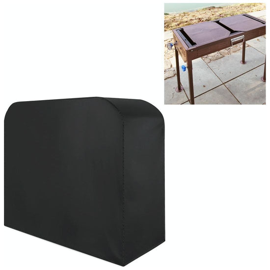 Waterproof 210D Oxford Cloth Bbq Grill Cover - Anti-Uv Dust-Proof Folding - Fits Gas Charcoal Electric - 145X61X117Cm - Black