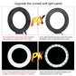 Live Broadcast Dual Phone Bracket with 1.1m Tripod & 6.2 Inch Led Ring Light Kit