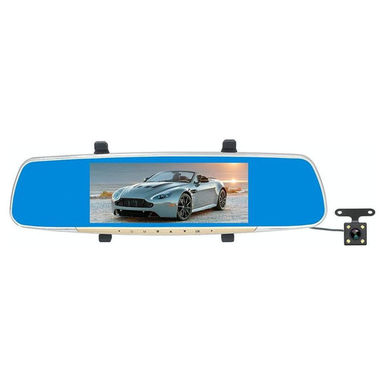 7 Lcd Touch Screen Rear View Mirror Car Recorder With Separate Camera
