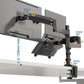 Full Motion Dual Arm Clamp For 22-32 Inch Lcd Tv Monitor Desk Holder With Gas Spring