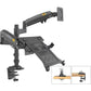 Full Motion Dual Arm Clamp For 22-32 Inch Lcd Tv Monitor Desk Holder With Gas Spring