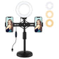 Horizontal Dual Phone Brackets Desktop Ring Light Kit - 4.7 Inch