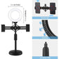 Horizontal Dual Phone Brackets Desktop Ring Light Kit - 4.7 Inch