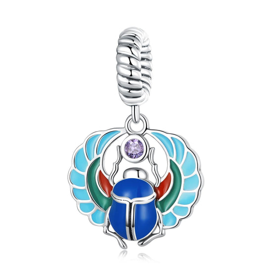 925 Sterling Silver Scarab Pendant For Bracelets & Necklaces