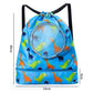 Blue Waterproof Drawstring Beach Bag L Size For Kids Wet & Dry Separation Shoulder Strap - Tibetan S